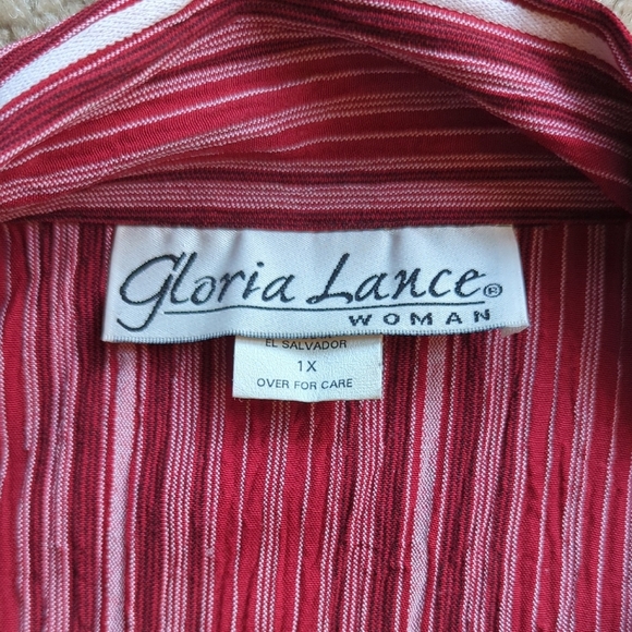 Vintage Red Striped Button Down Shirt With Attached Tank - Picture 2 of 6